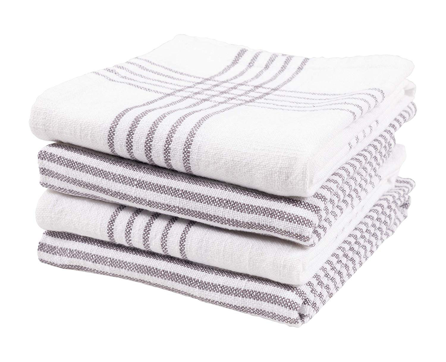 Coverty Cotton Stripe Kitchen Towel Linen Set, Gray