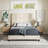 Upholstered Tufted Queen Size Platform Bed, Reinforced Interlocking Support Frame, Warm Beige Polyester Upholstery
