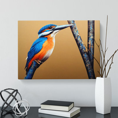 Bewitching Kingfisher Bird - Wrapped Canvas