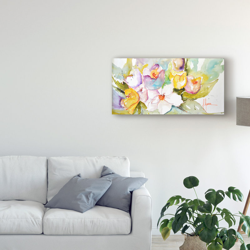 « horizontal flores iv », peinture sur toile tendue, H 10 po x l 19 po x P 2 po