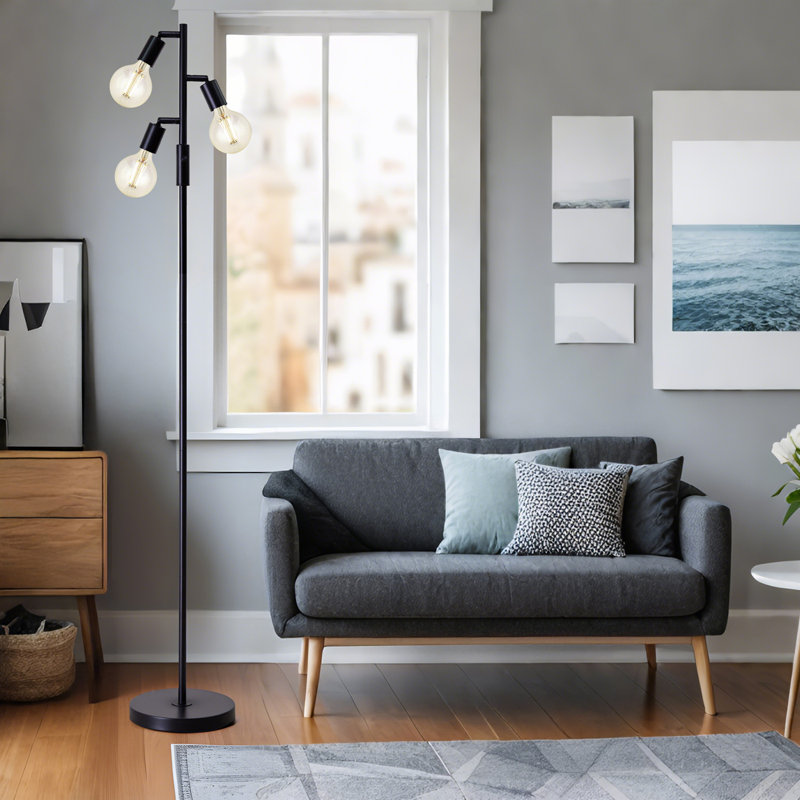 64" Minimalist Industrial Floor Lamp Suitable For Living Room, Bedroom, Office (without Bulb)
