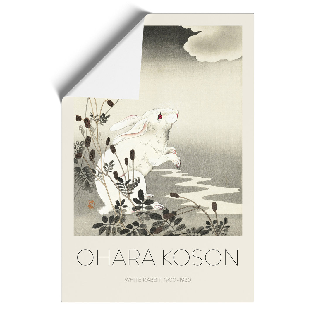 Rabbit at Full Moon Print by Ohara Koson - Frameless Print