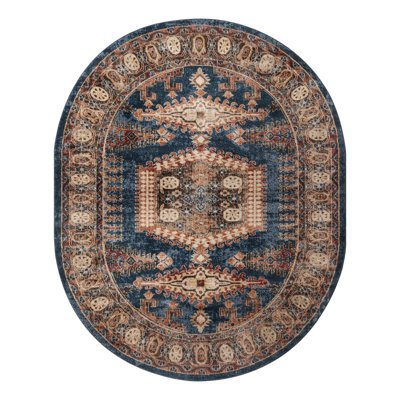 Tapis bleu foncé / brun Vern