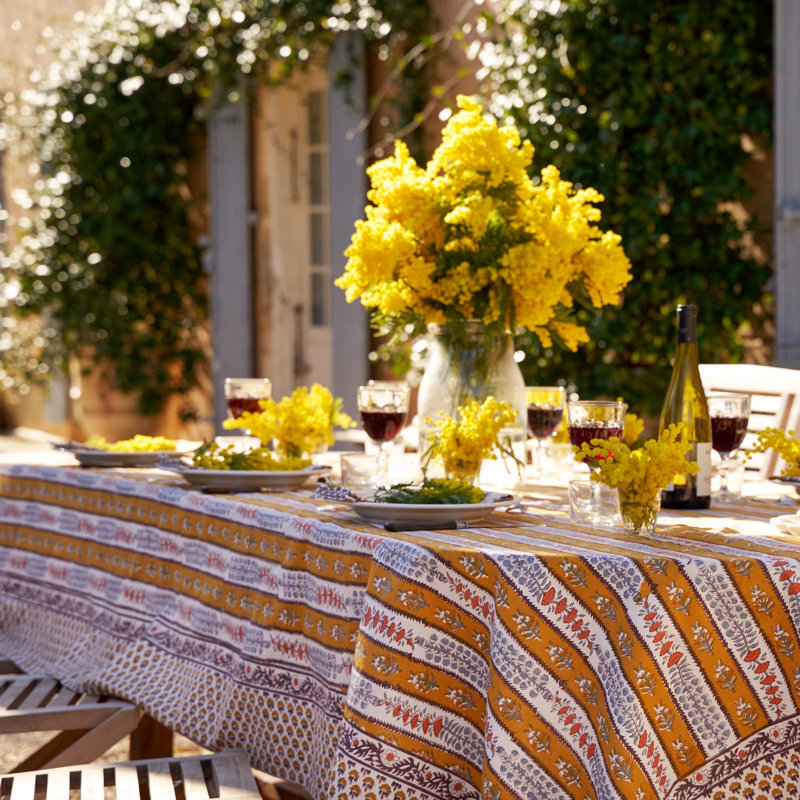 Charlemont Provence Rectangular Tablecloth, 86" x 59", Dijon/Blue