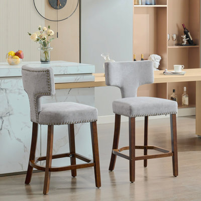 Ensemble de 2 tabourets de bar à hauteur de comptoir de 39 po, chaise d'appoint de salle à manger en bois massif Farmhouse