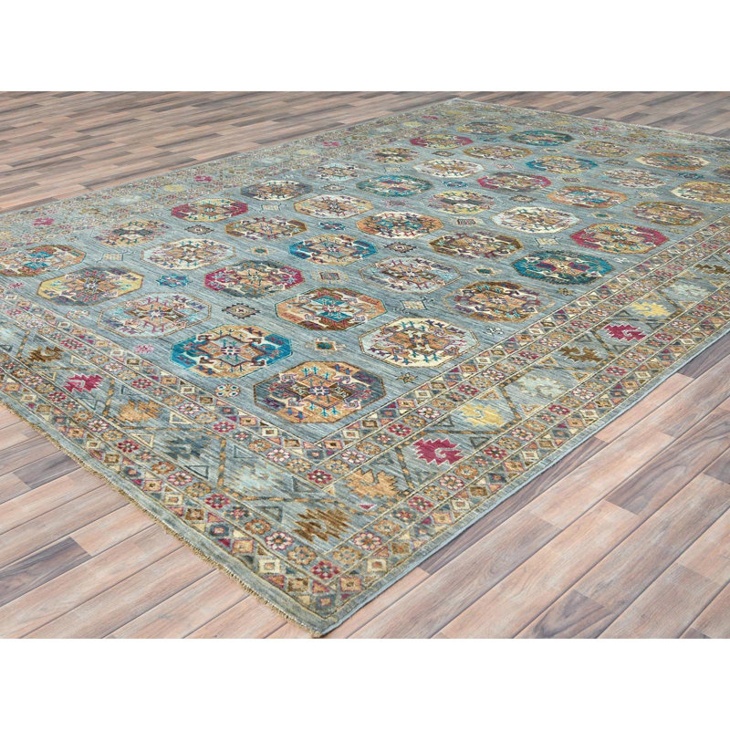 Tapis unique noué à la main 8 pi 8 po x 11 pi 9 po nouvel âge Vipan