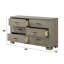 Mobilier de chambre à coucher moderne et élégant à 6 tiroirs avec commode de rangement à finition grise 1 pièce
