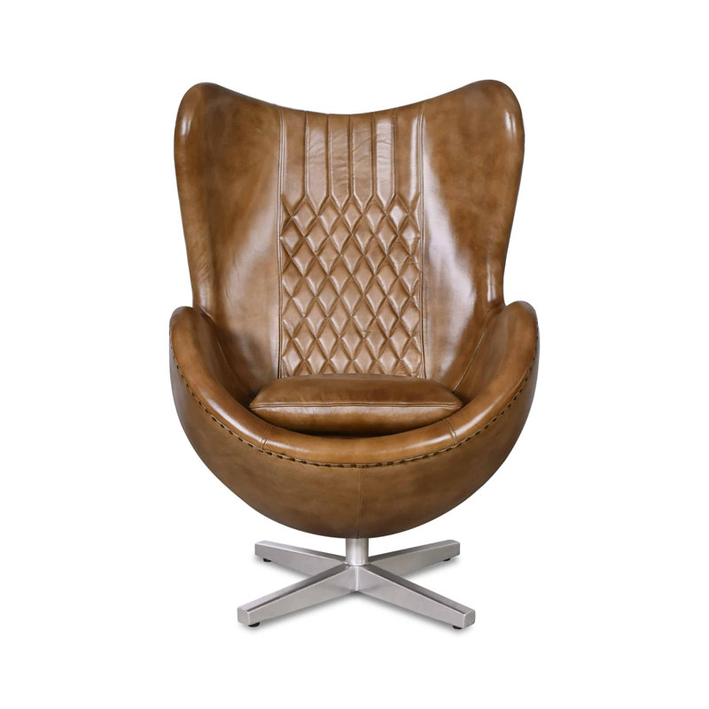 Eadaoin Upholstered Swivel Armchair, Brown
