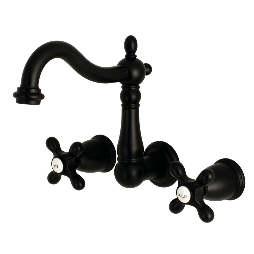 Kingston Brass Heritage Two-Handle 3-Hole Wall Mount Bathroom Faucet Kingston Brass 