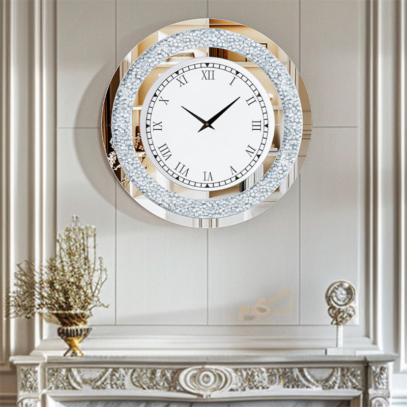 Annwyn Glass Wall Clock, Silver