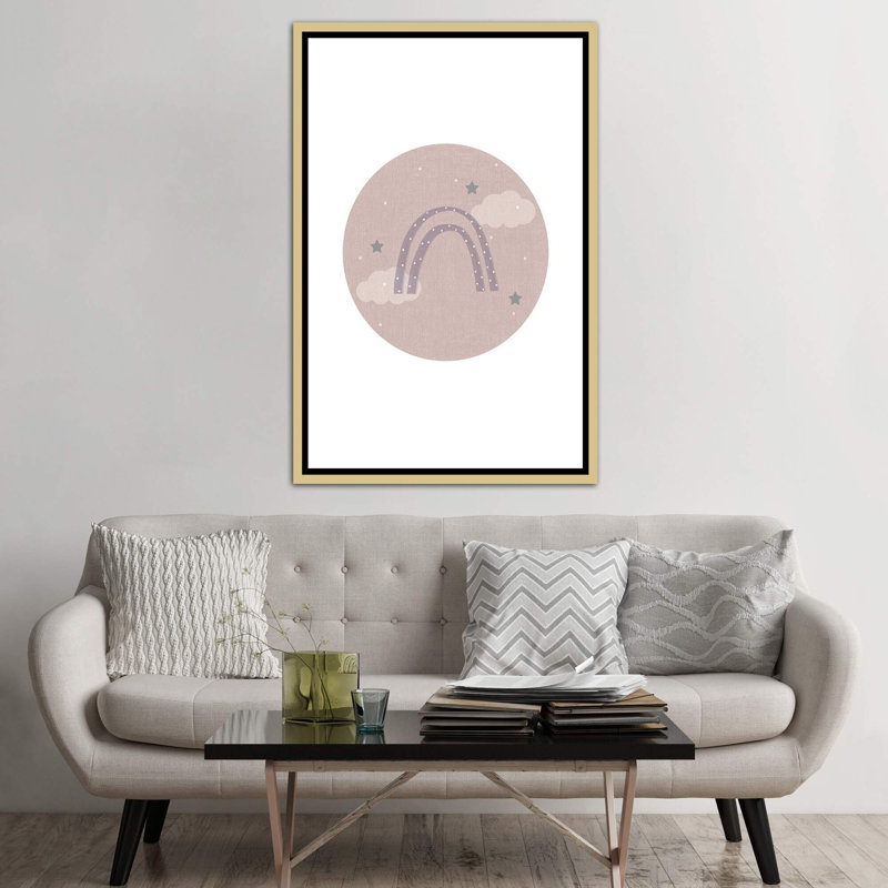Décoration murale pour enfants, H 60 po x l 40po x P 1,5 po, Toile encadrée d'or