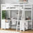Full Size Loft Bed With U-Shaped Desk, Drawers And Storage Shelves, White-1051915758-1051915745