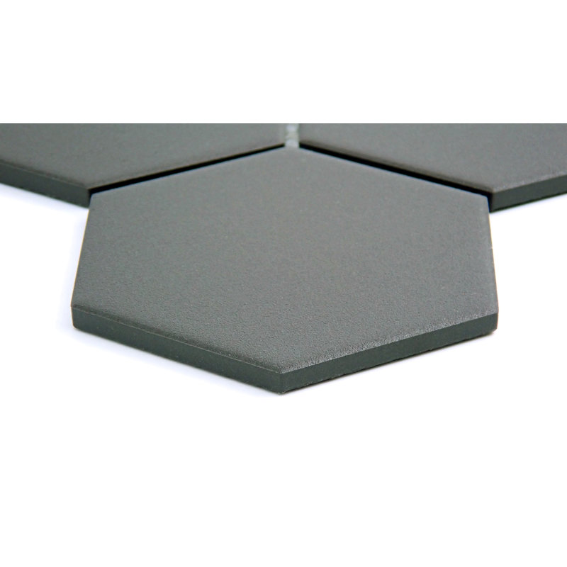 Source™ Light Blend 9" x 10" Porcelain Honeycomb Mosaic Tile, Black
