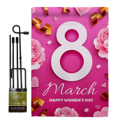Double Sided 18.5'' H x 13'' W Polyester Mother's Day Flag Set