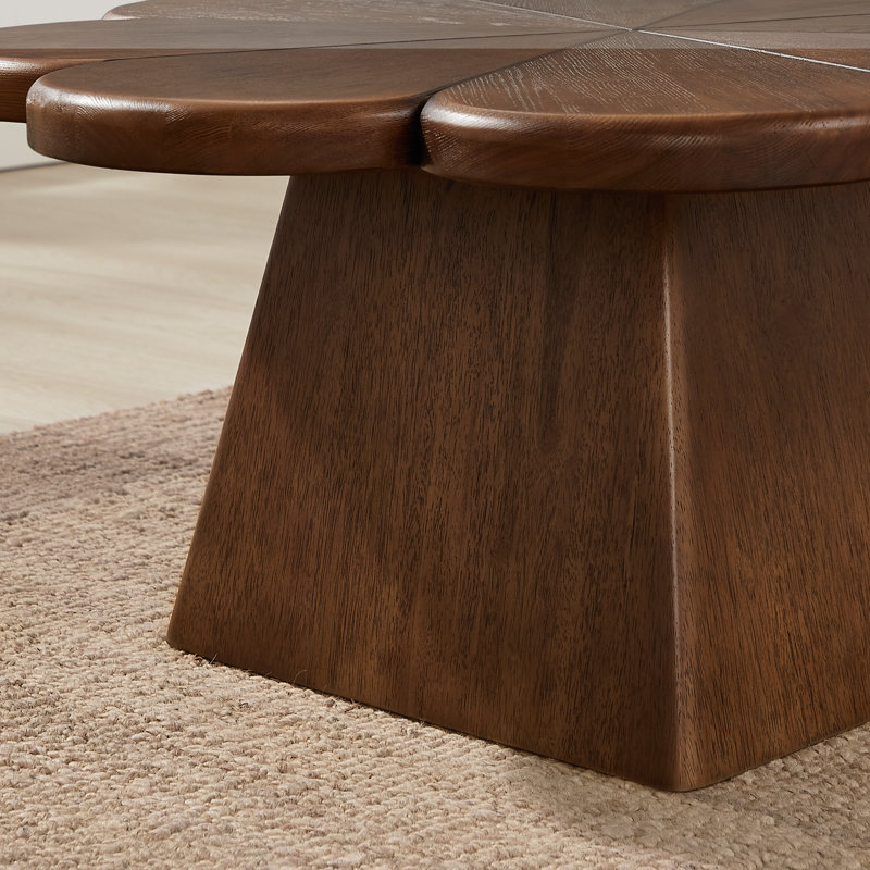 Petal Solid Wood Coffee Table, Walnut