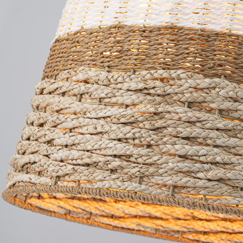 Cleola 3-Light Chandelier Woven Shade Modern/Contemporary Bell Medium Hanging Pendant Light