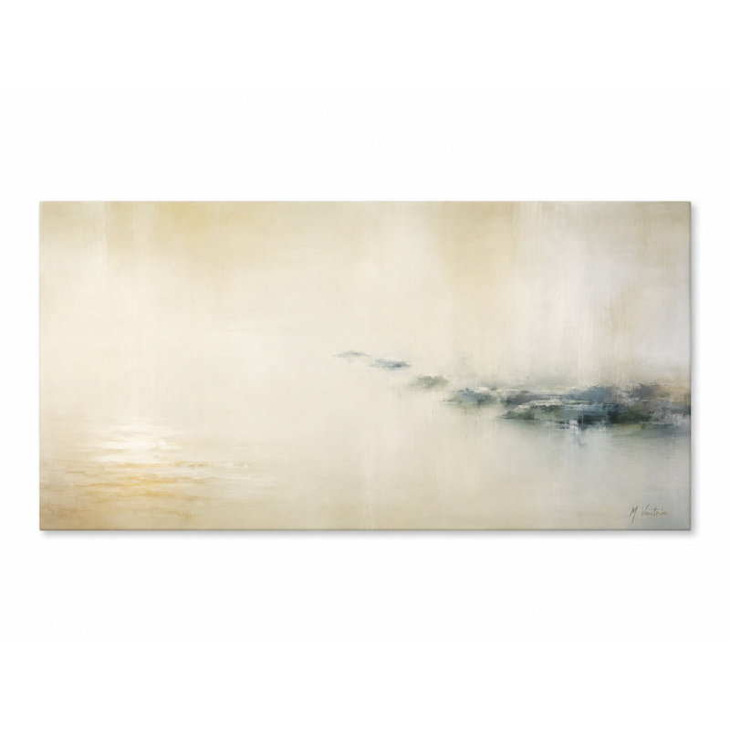 Tableau panoramique minimaliste sur toile tendue représentant une rive de charbon de bois, H 27,5 po x l 55 po x P 1,5 po