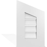 Half Peaked Right Surface Mount Signature Urethane Functional Gable Vent 5/12 Pitch Primed Tan