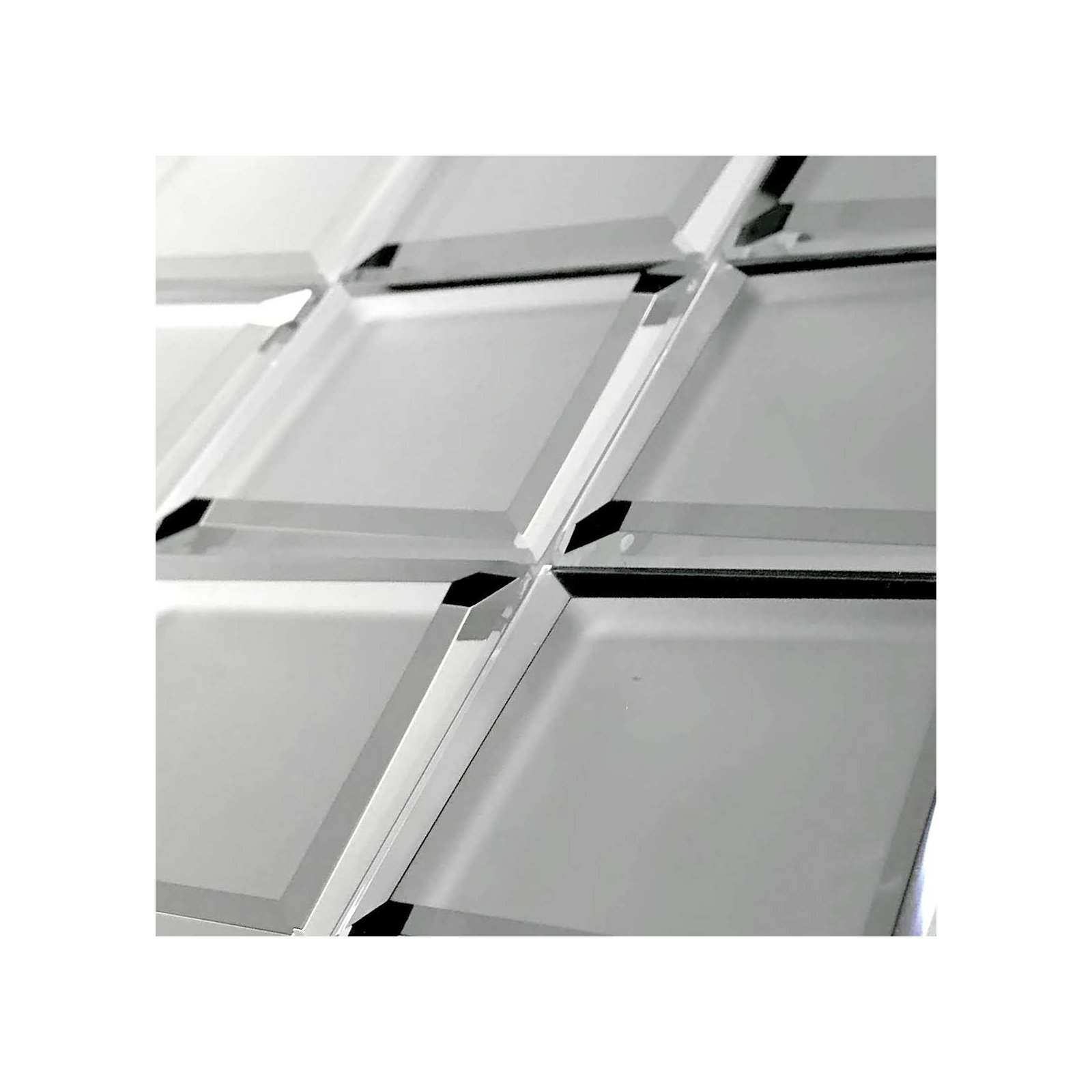 SAMPLE-Reflections Glass Mirror Peel & Stick Beveled Deco Mosaic Tile