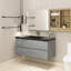 Ensemble de meuble-lavabo mural simple 48 po avec comptoir en quartz 48 po
