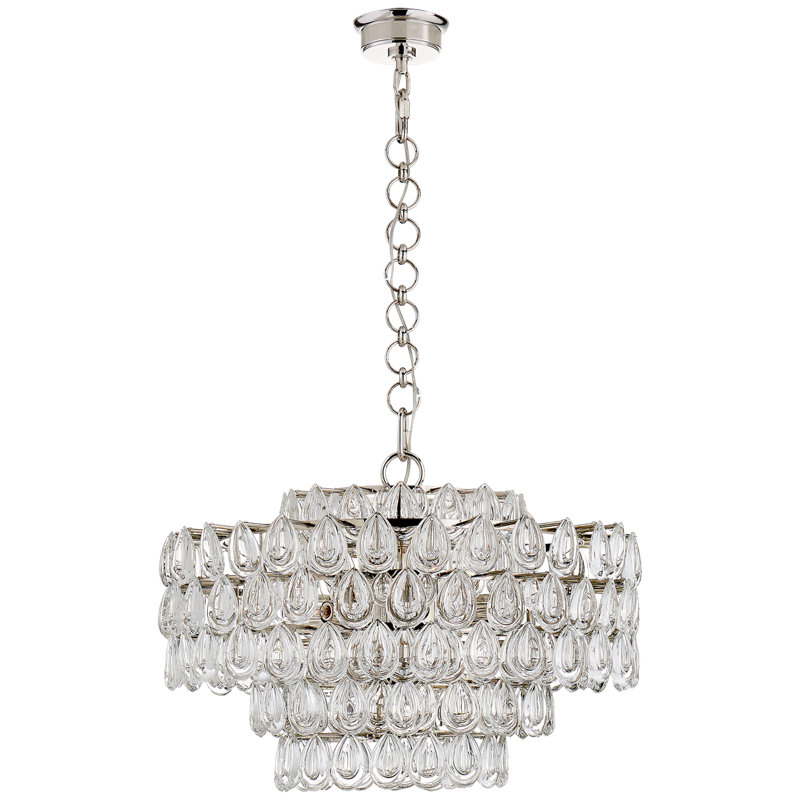 Aerin Liscia Chandelier, Polished Nickel, 17.75" H x 25" W x 25" D