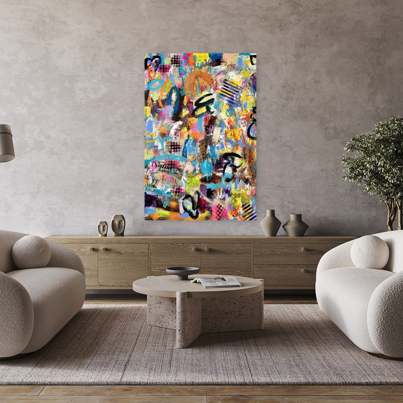 «Vibrant Abstract Street Art», art urbain abstrait et audacieux, H 48 po x l 32 po