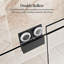 Porte de douche coulissante double semi-sans cadre-127317994