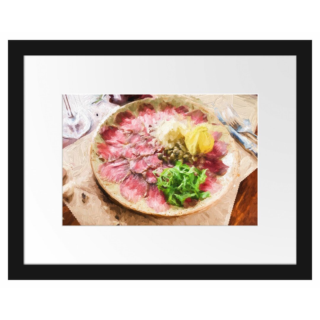 Gerahmtes Papierbild Appetitliches Carpaccio