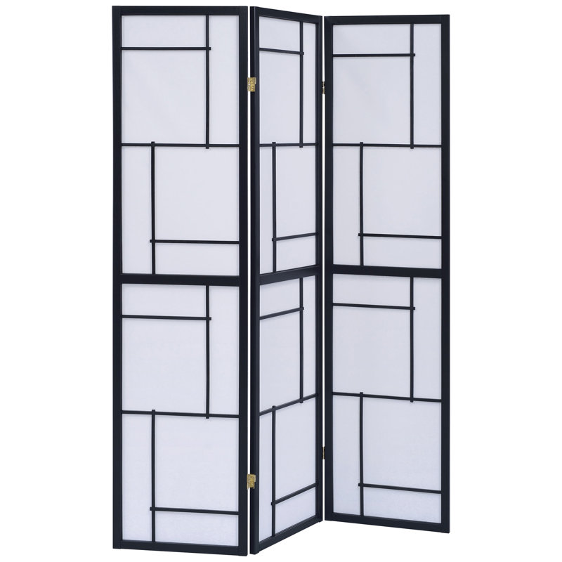 Paravent pliant 3 paravents noirs, panneaux légers offrant intimité et douceur, bois d'hévéa pour un design décoratif diffus et durable
