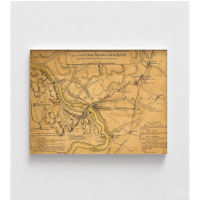 Operations Of General Washington Against The Kings Troops In New Jersey Map,Decorative Art For Entryway,USA History Print,Office Lobby Decor