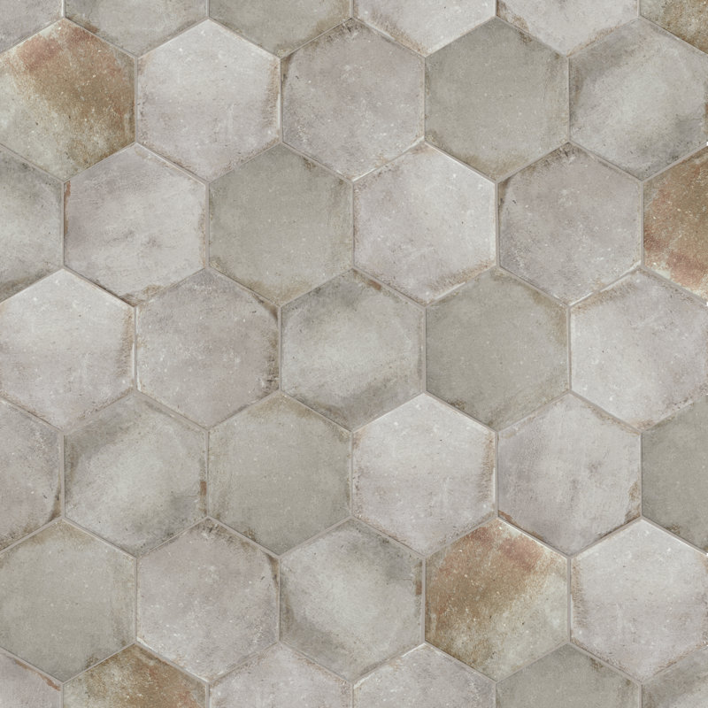 D'Anticatto 11" x 13" Porcelain Stone Look Wall & Floor Tile, Grigio