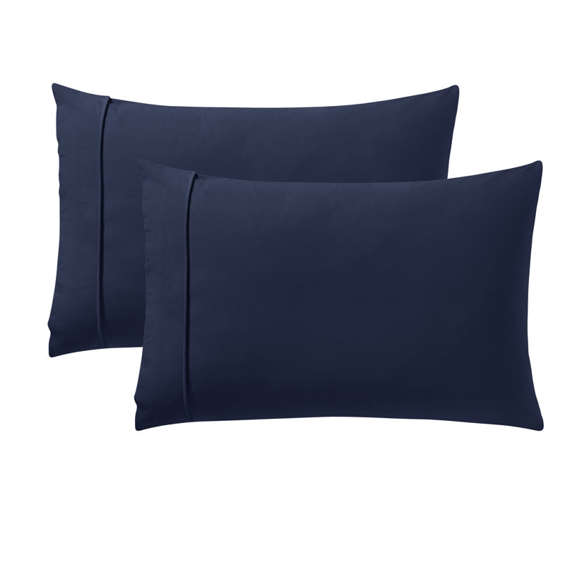 Solid Flannel Pillowcases Ultra Soft By Sweet Home Collection, Queen Pillow Case, Navy