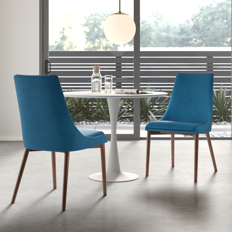 Chaise d'appoint rembourrée Clapton, Bleu azur