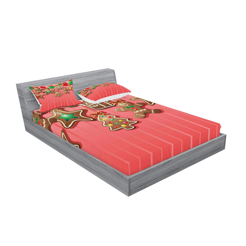 Multicolore drap-housse et coussin décoratif Ambesonne, Ensemble de draps pour très grand lit californien