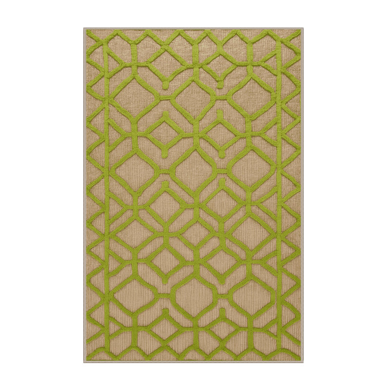 Machine Washable Trellis Beige Area Rug, Runner 2' x 4'