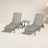 Nautical 3-Piece Chaise Lounge Set with South Beach 18" Side Table