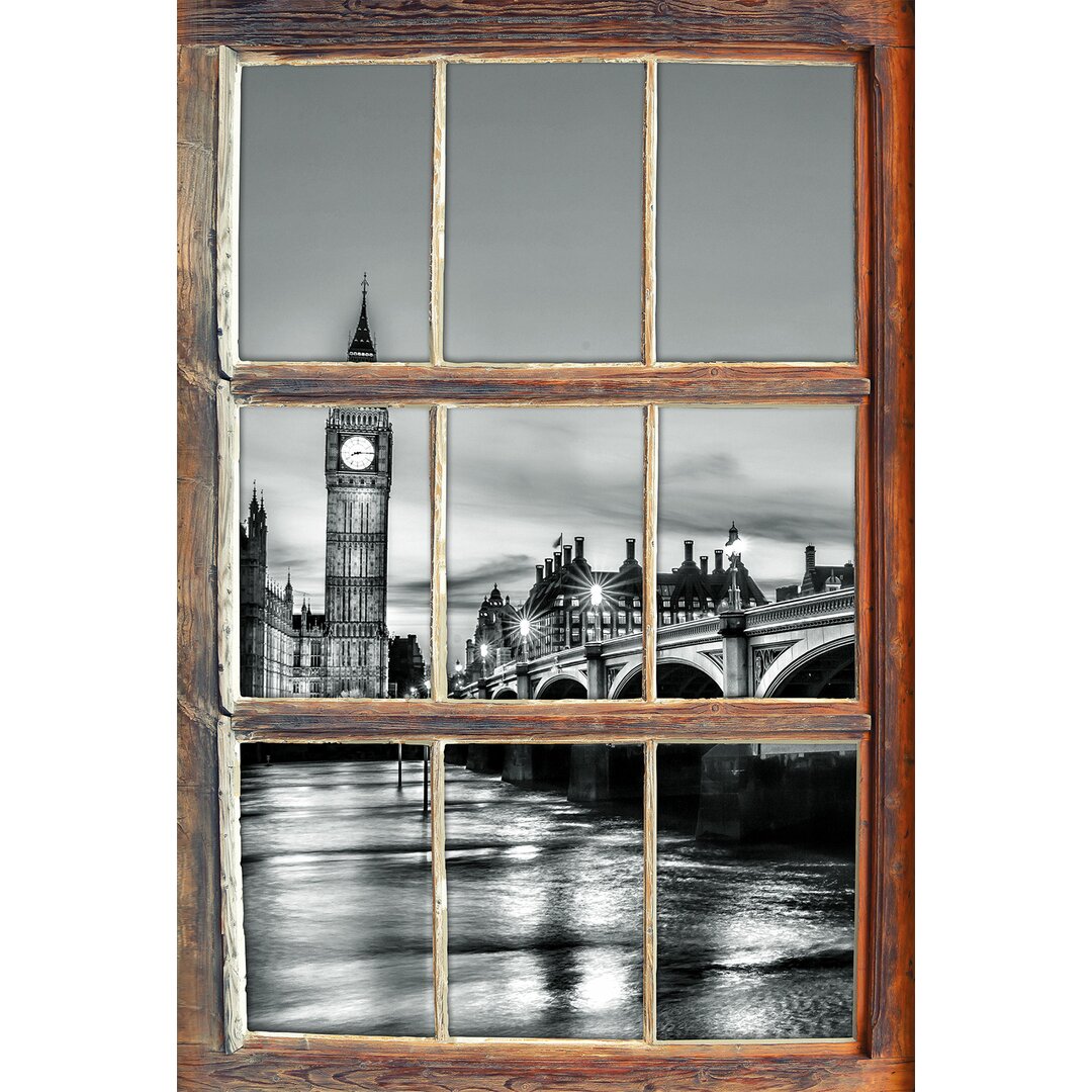 Wandtattoo Westminster Bridge und Big Ben bei Nacht