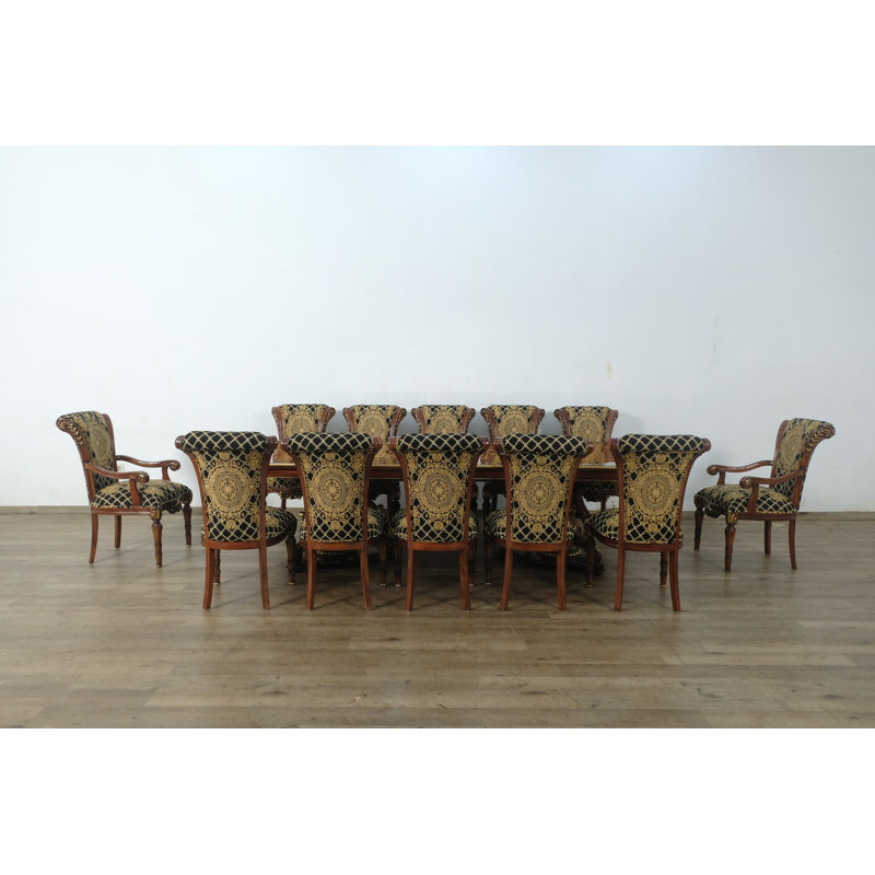 Modigliani 11 - Piece Extendable Dining Set, Black/Gold