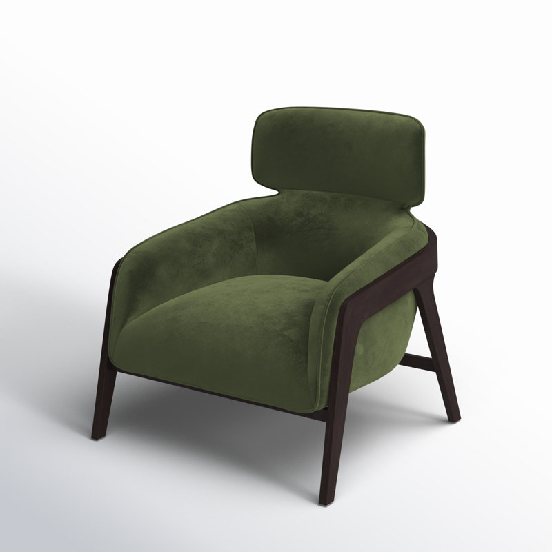 Armchair Chair with Ottoman, Green