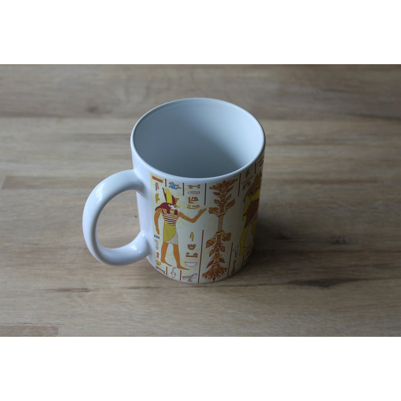 Shelbie Ceramic Coffee Mug, Beige/Orange