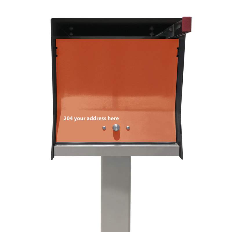 RetroBox Mailbox, Black/Orange