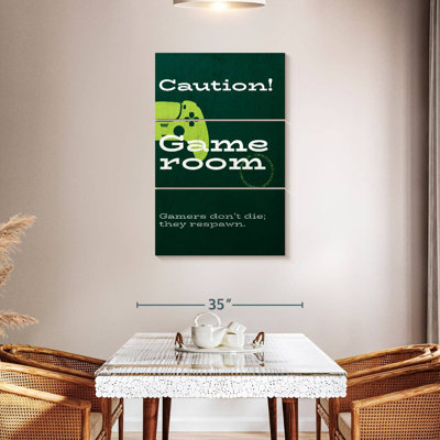 Caution Game Room Wall Sign