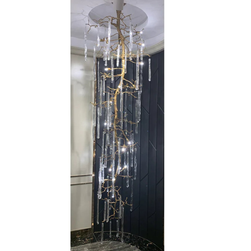 Lustre à niveaux 21 lumières Foyer, Laiton
