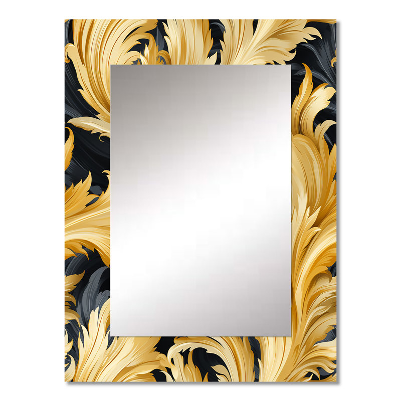 Demetru royal doré Ikat Reverie Celebrate - miroir mural Ikat, miroir décoratif Ikat, impression d'art en métal