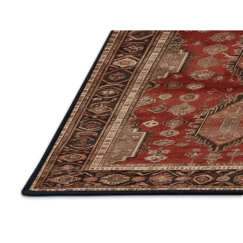 Tapis brun turc lavable à la machine, Rectangulaire 8 pi x 10 pi