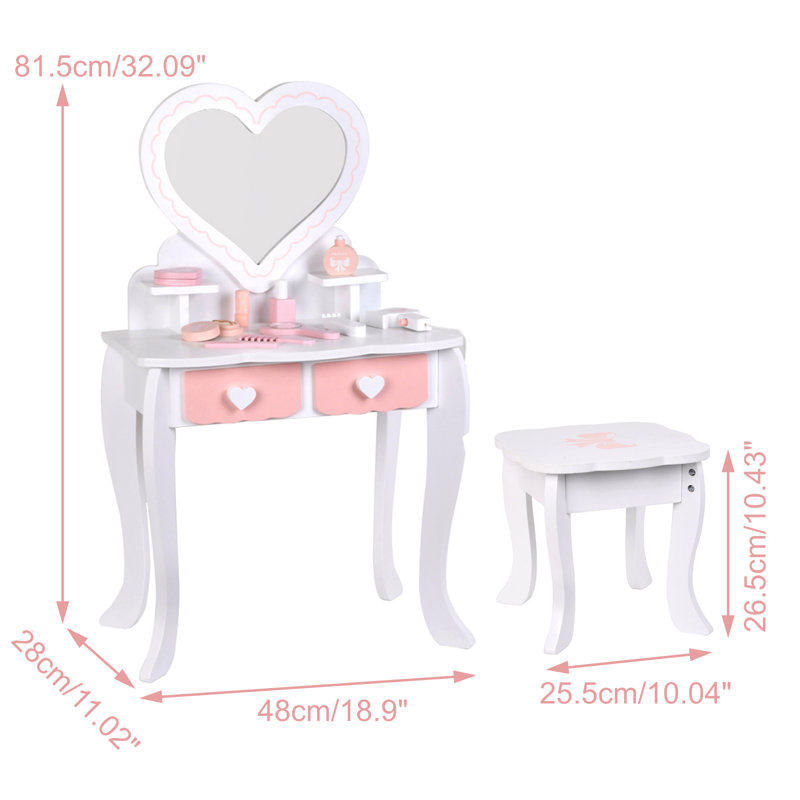 Kids Little Princess Vanity Set with Mirror