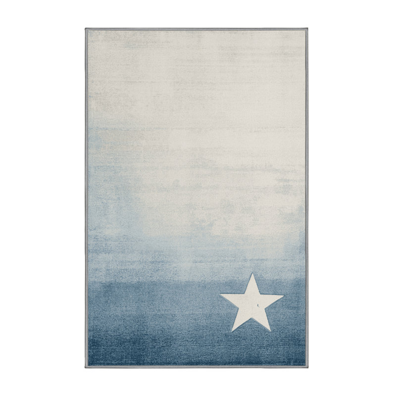 Soft Plush Evenson July 4Th Modern & Contemporary Abstract Area Rug in Gray – Gray Binding, 6x9
