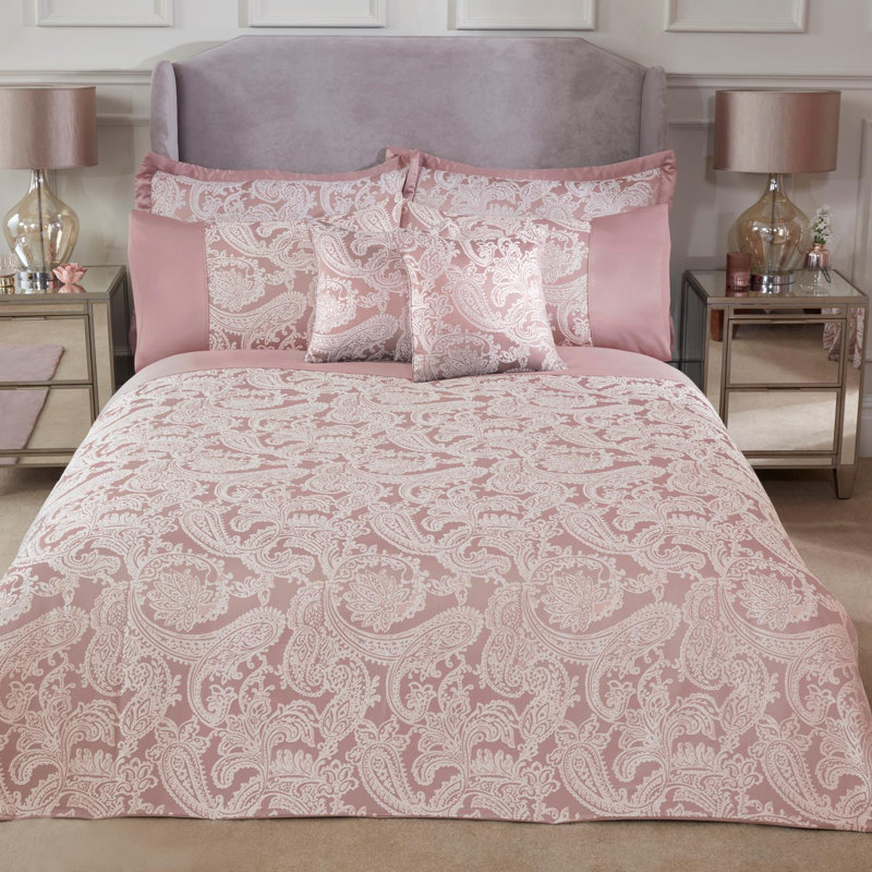 Edmonson Floral Duvet Cover Set with Pillowcases Included, Blush, King Duvet Cover + 2 Pillowcases (50 x 75cm)