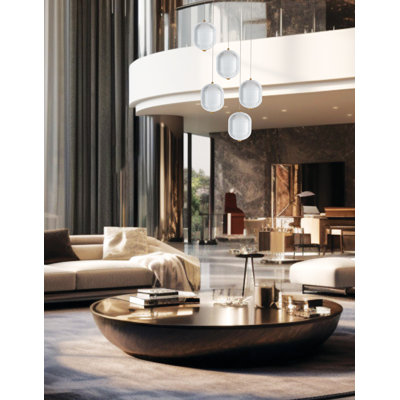 Luminaire suspendu DEL Peri, 5 lumières