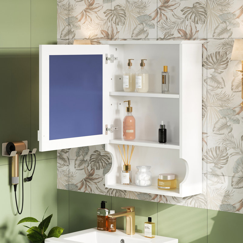 Fixation murale, rangement avec miroir, style moderne, + métal, peu encombrant, armoire à miroir pour vestiaire, blanc, petits espaces